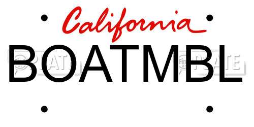 BOATMBL California License Plate