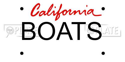 BOATS California License Plate