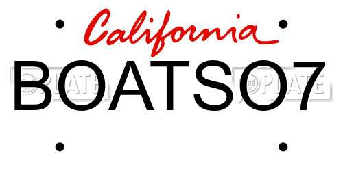 BOATSO7 California License Plate