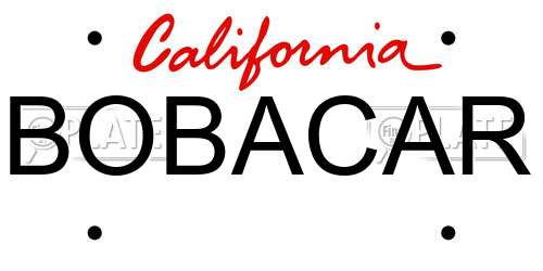 BOBACAR California License Plate