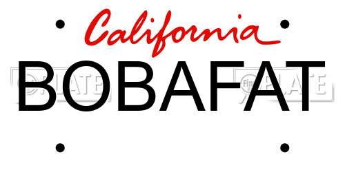 BOBAFAT California License Plate