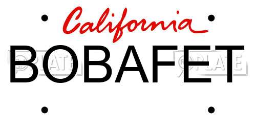 BOBAFET California License Plate