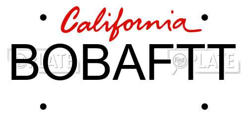 BOBAFTT California License Plate
