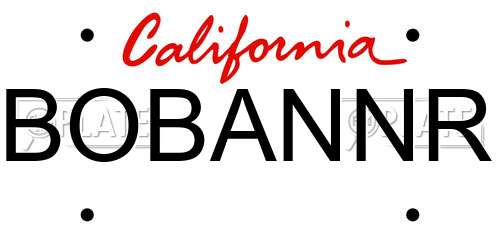 BOBANNR California License Plate