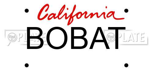 BOBAT California License Plate