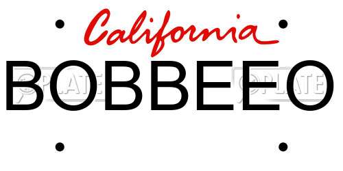 BOBBEEO California License Plate