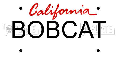 BOBCAT California License Plate