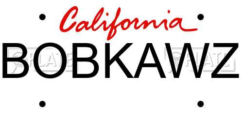 BOBKAWZ California License Plate