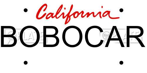 BOBOCAR California License Plate