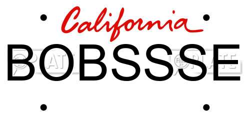 BOBSSSE California License Plate