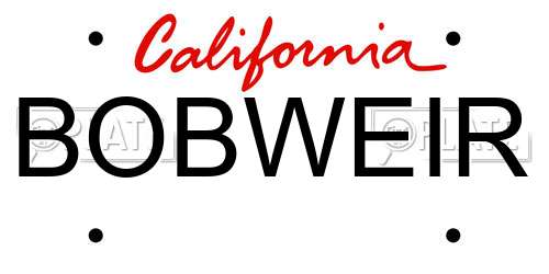 BOBWEIR California License Plate