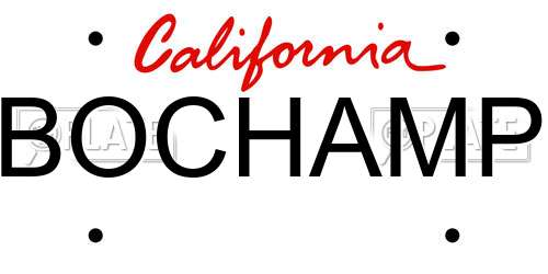 BOCHAMP California License Plate