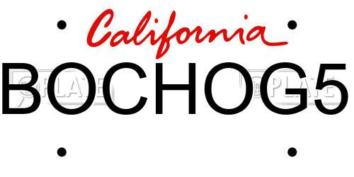 BOCHOG5 California License Plate