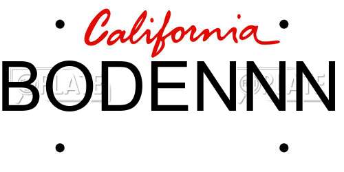 BODENNN California License Plate