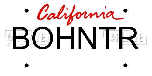 BOHNTR California License Plate