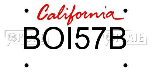 BOI57B California License Plate