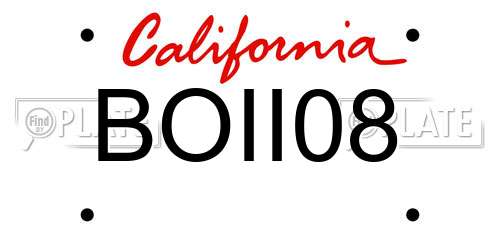 BOII08 California License Plate