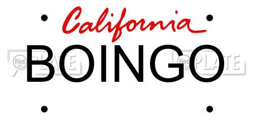 BOINGO California License Plate