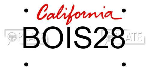 BOIS28 California License Plate