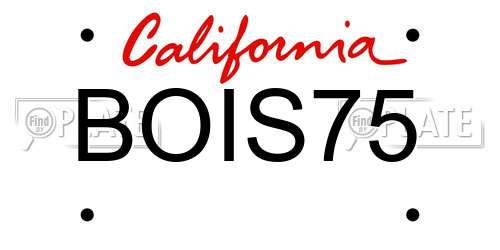 BOIS75 California License Plate