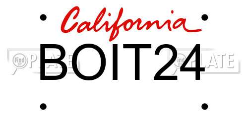BOIT24 California License Plate