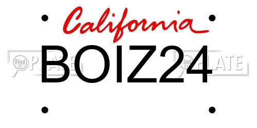 BOIZ24 California License Plate