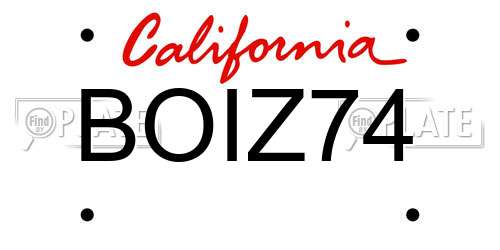 BOIZ74 California License Plate