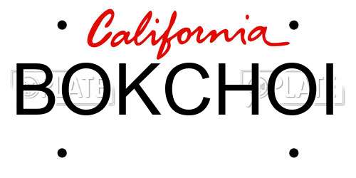 BOKCHOI California License Plate