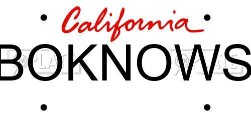 BOKNOWS California License Plate