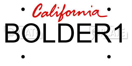 BOLDER1 California License Plate