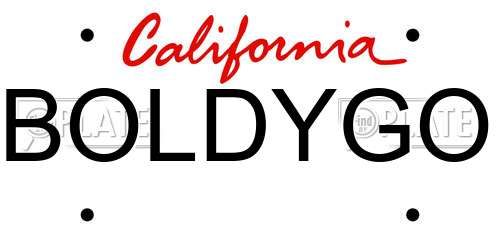BOLDYGO California License Plate