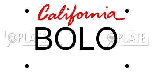 BOLO California License Plate