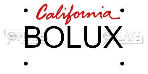 BOLUX California License Plate