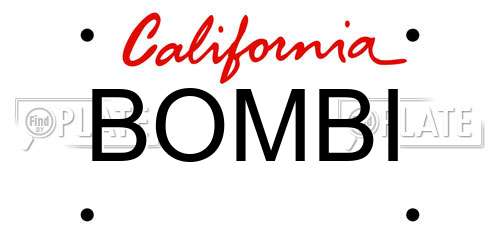 BOMBI California License Plate
