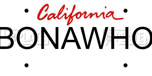 BONAWHO California License Plate