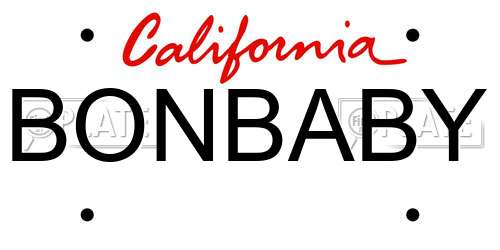 BONBABY California License Plate