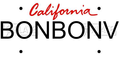BONBONV California License Plate