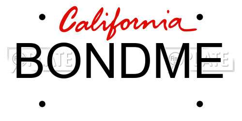 BONDME California License Plate