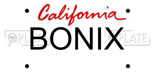 BONIX California License Plate