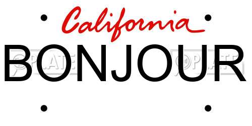BONJOUR California License Plate