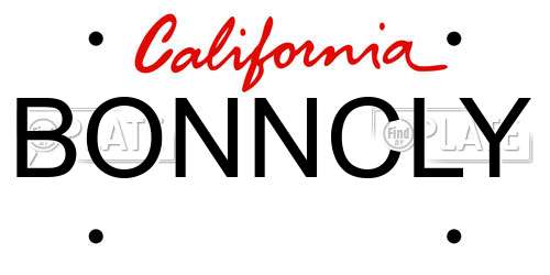 BONNCLY California License Plate