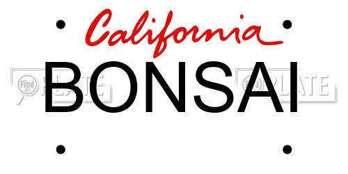 BONSAI California License Plate