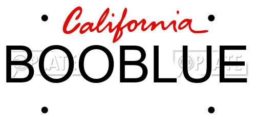 BOOBLUE California License Plate