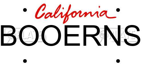 BOOERNS California License Plate