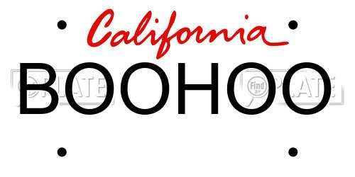 BOOHOO California License Plate