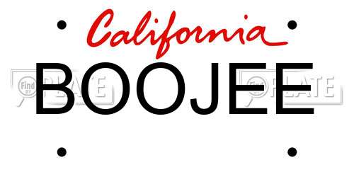 BOOJEE California License Plate