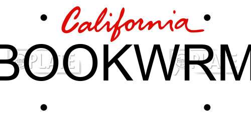 BOOKWRM California License Plate