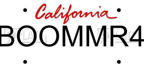 BOOMMR4 California License Plate