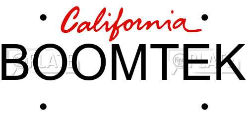 BOOMTEK California License Plate