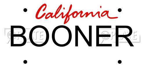 BOONER California License Plate